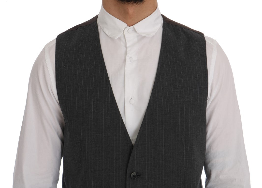 Dolce &amp; Gabbana Elegant striped gray vest