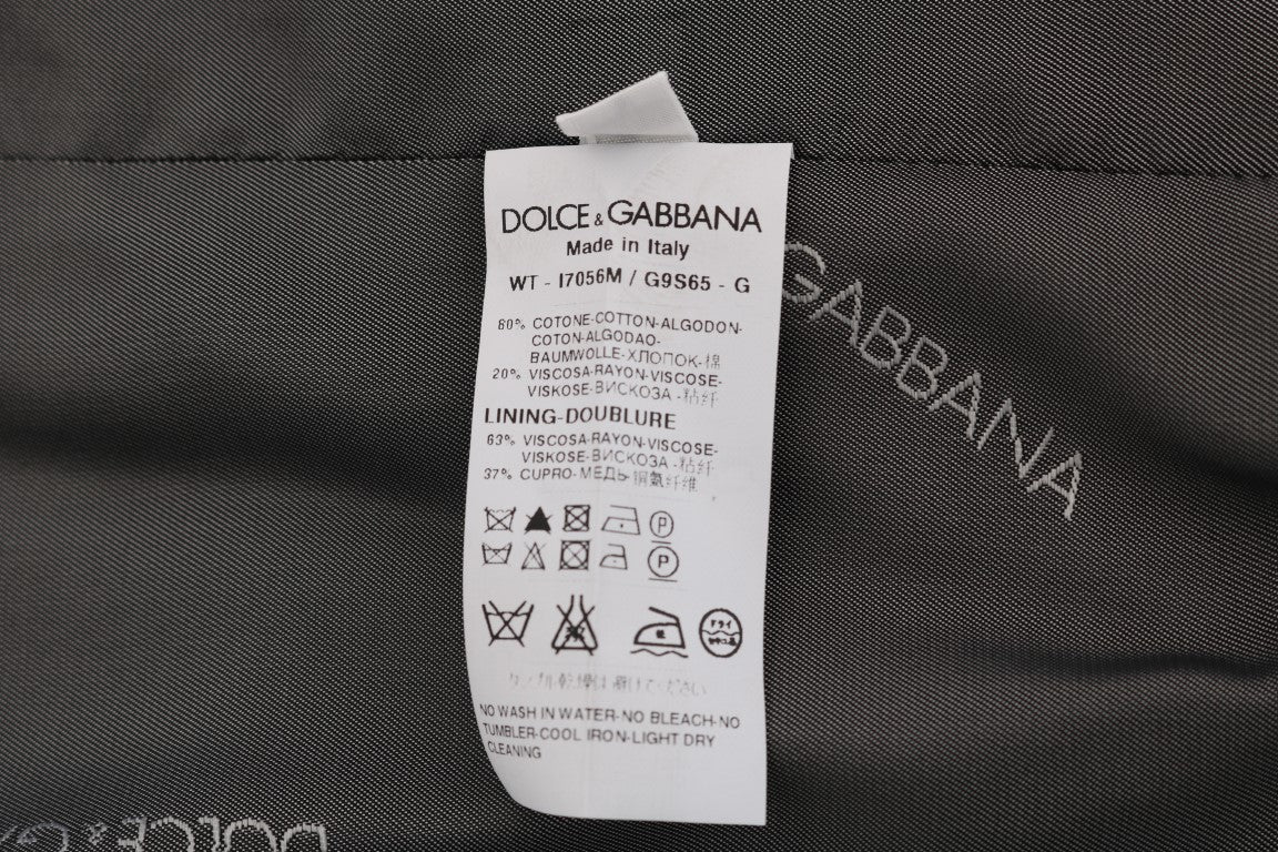 Dolce & Gabbana Elegante Graue Gestreifte Weste Weste