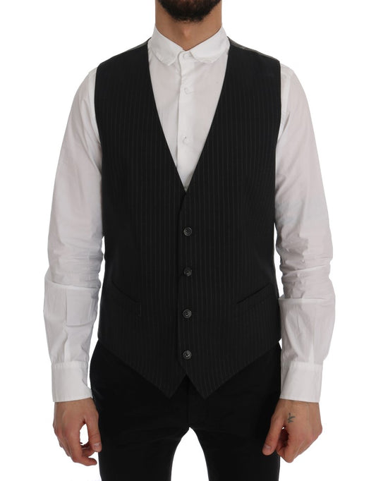 Dolce &amp; Gabbana Elegant striped gray vest