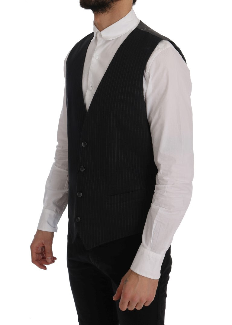 Dolce &amp; Gabbana Elegant striped gray vest