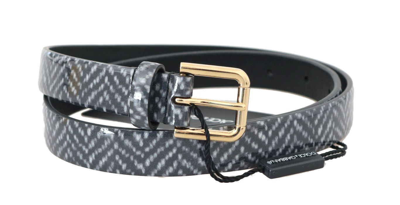 Dolce &amp; Gabbana Elegant Chevron Leather Belt