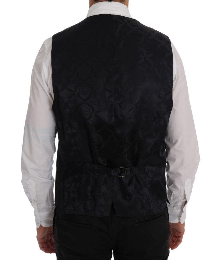 Dolce &amp; Gabbana Elegant wool blend vest, grey striped