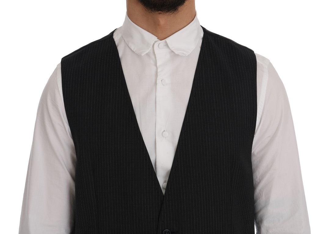 Dolce &amp; Gabbana Elegant wool blend vest, grey striped