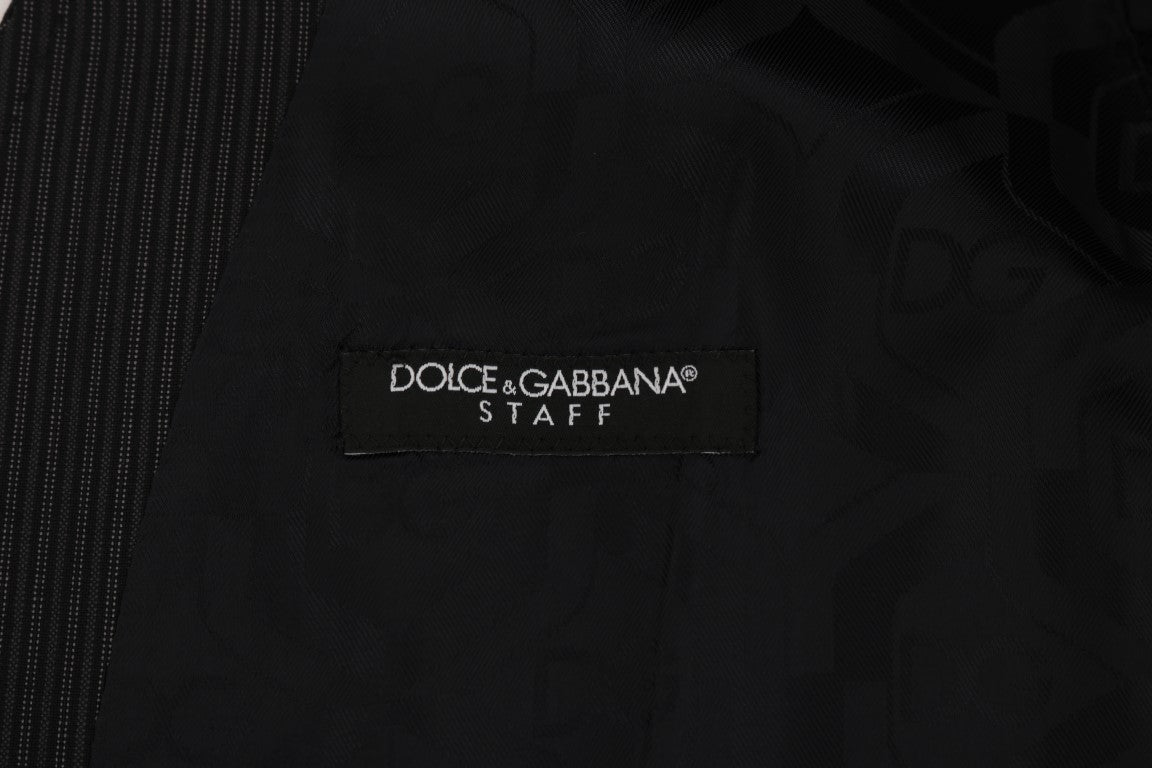 Dolce &amp; Gabbana Elegant wool blend vest, grey striped