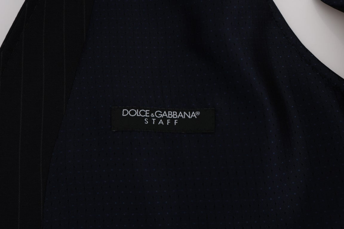 Dolce & Gabbana Elegante blau gestreifte Weste