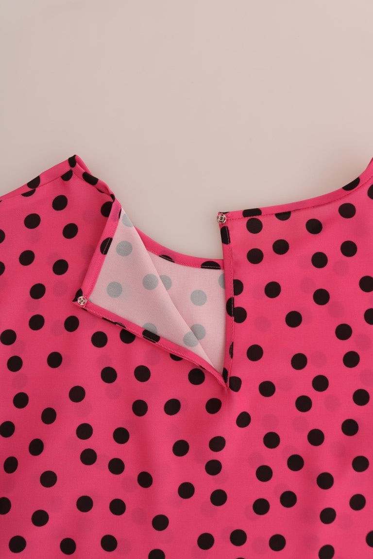 Dolce &amp; Gabbana Chic pink dotted silk blouse