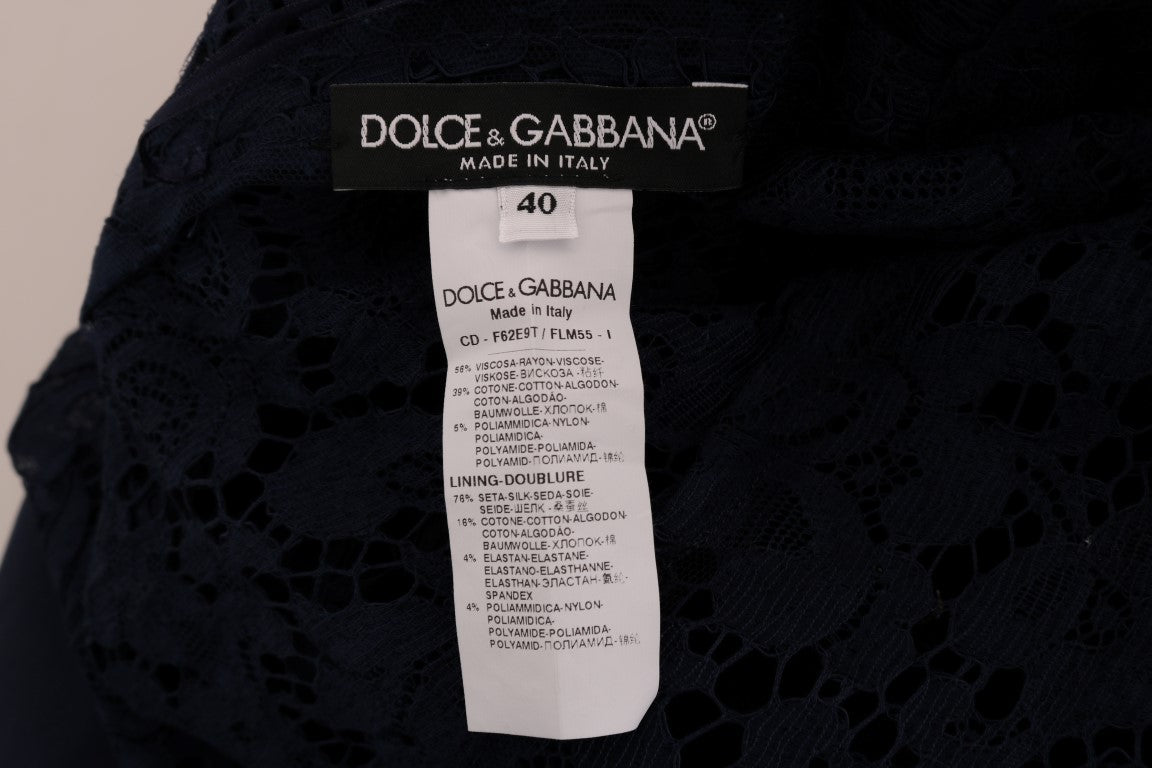 Dolce & Gabbana Elegantes Kleid mit floraler Spitze in A-Linie