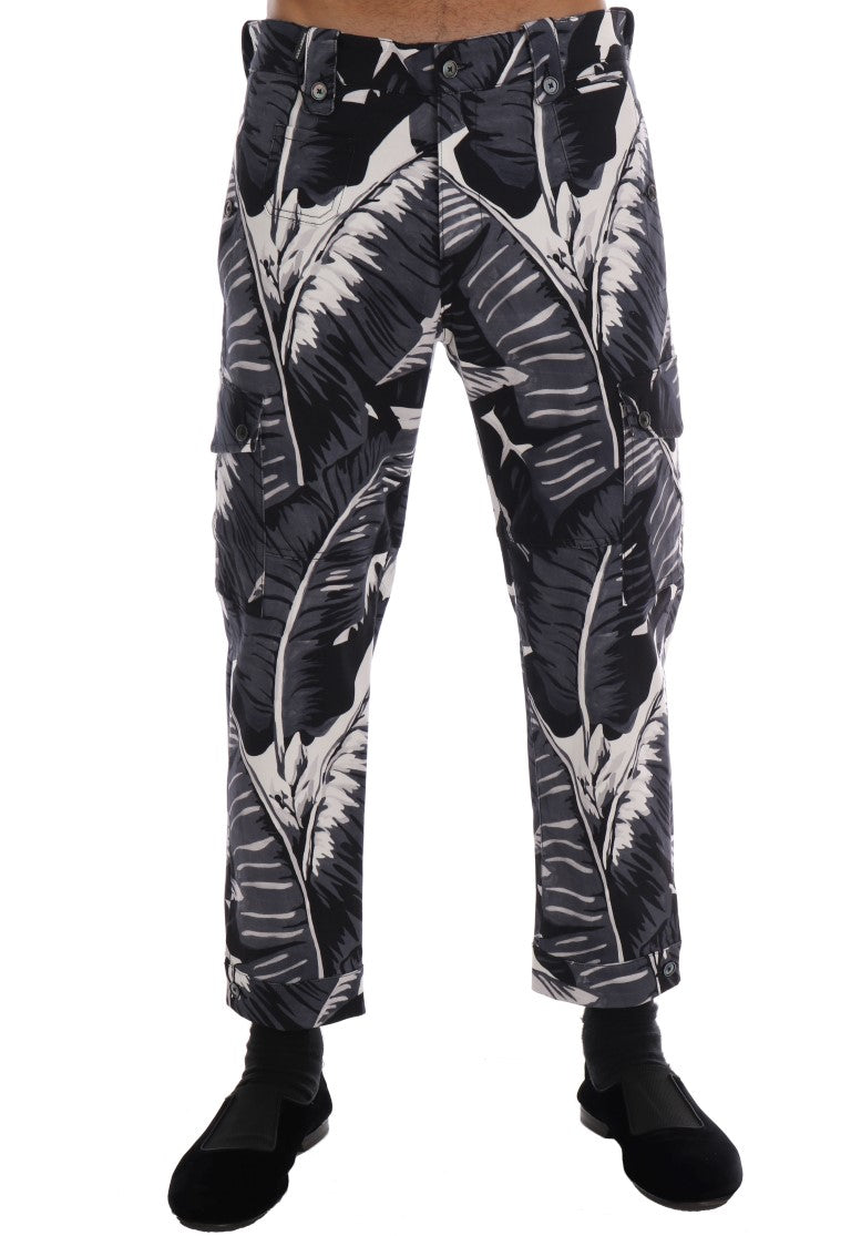 Dolce &amp; Gabbana Elegant Capri Pants with Banana Leaf Print