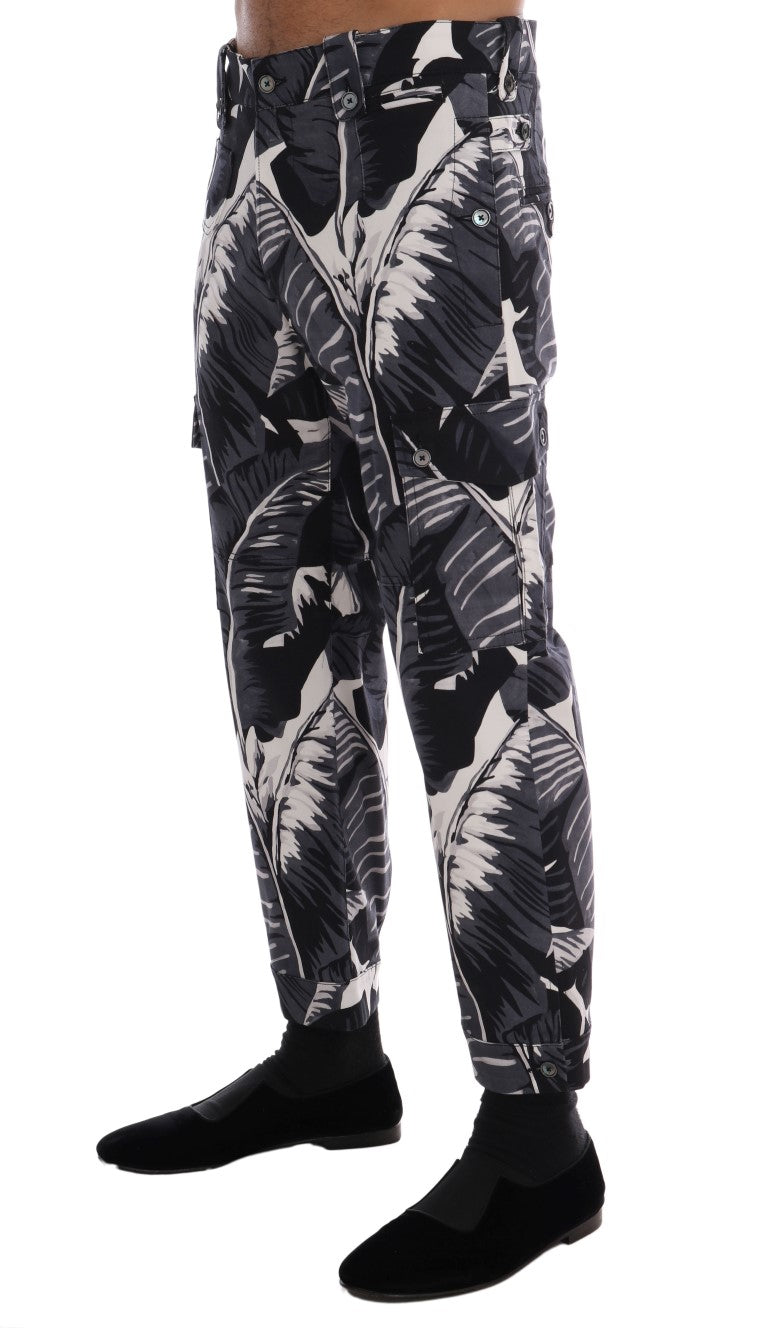 Dolce &amp; Gabbana Elegant Capri Pants with Banana Leaf Print