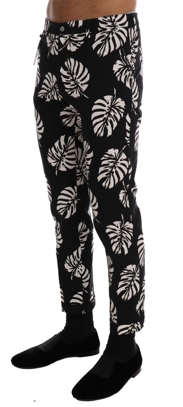 Dolce &amp; Gabbana slim fit ankle pants with leaf print