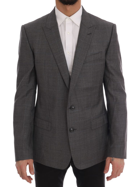 Dolce &amp; Gabbana Simple grey checked wool blazer