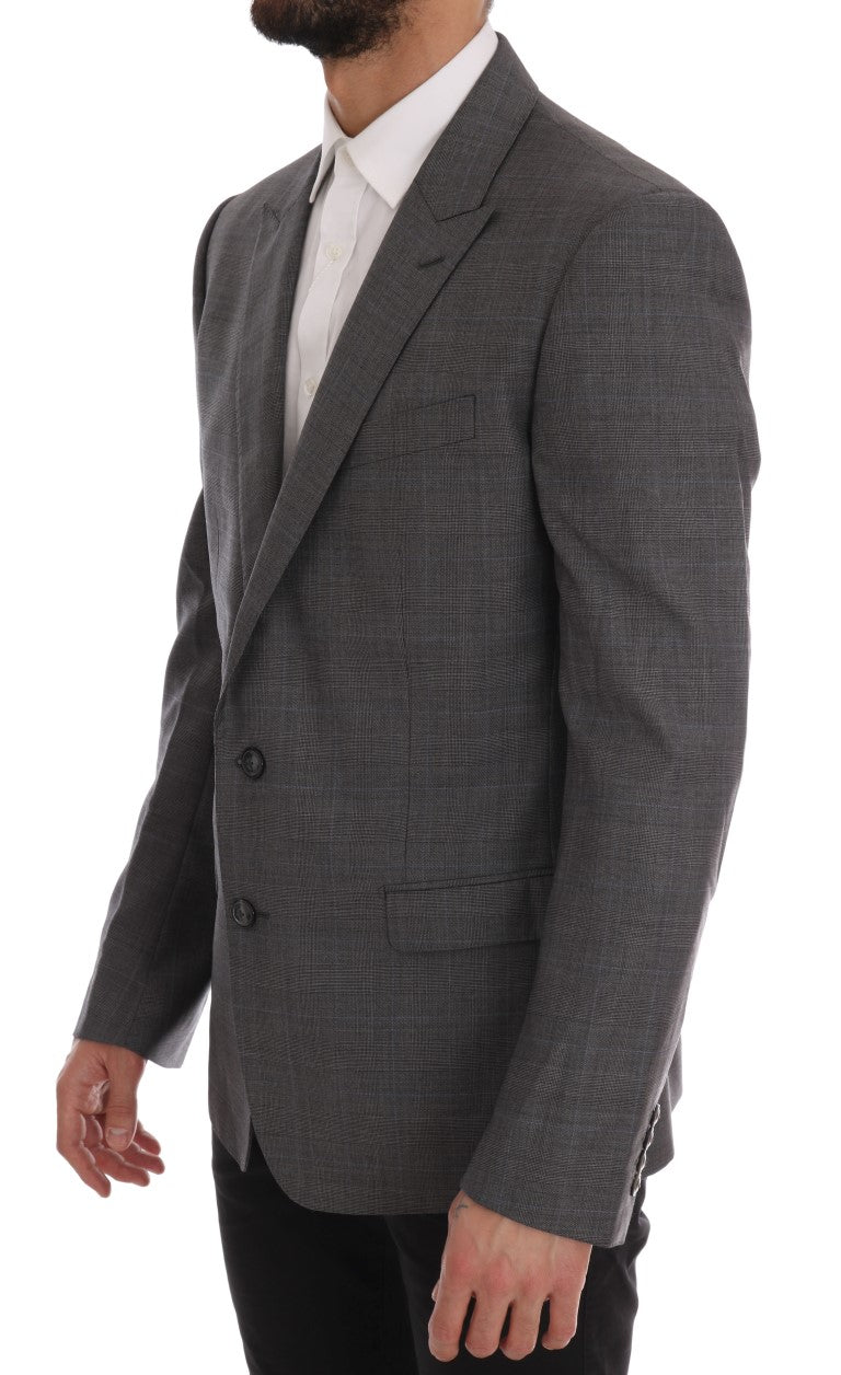 Dolce &amp; Gabbana Simple grey checked wool blazer