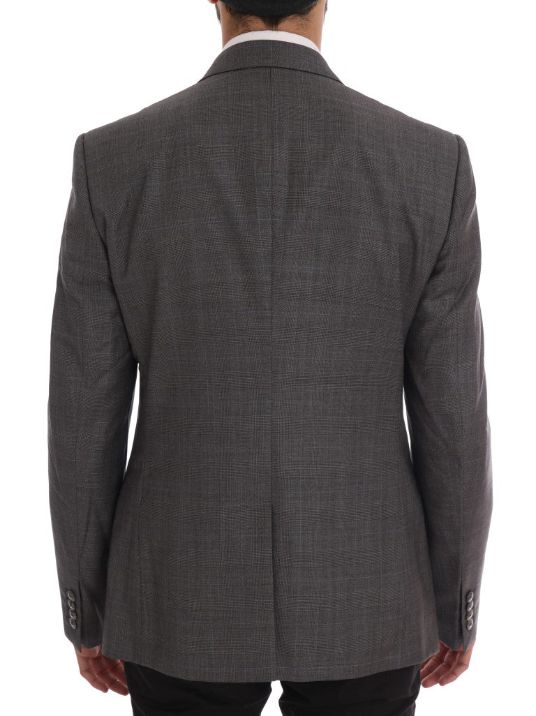 Dolce &amp; Gabbana Simple grey checked wool blazer