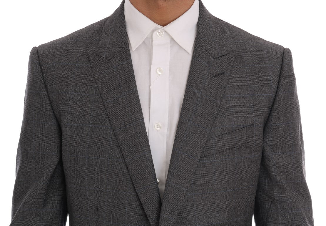 Dolce &amp; Gabbana Simple grey checked wool blazer