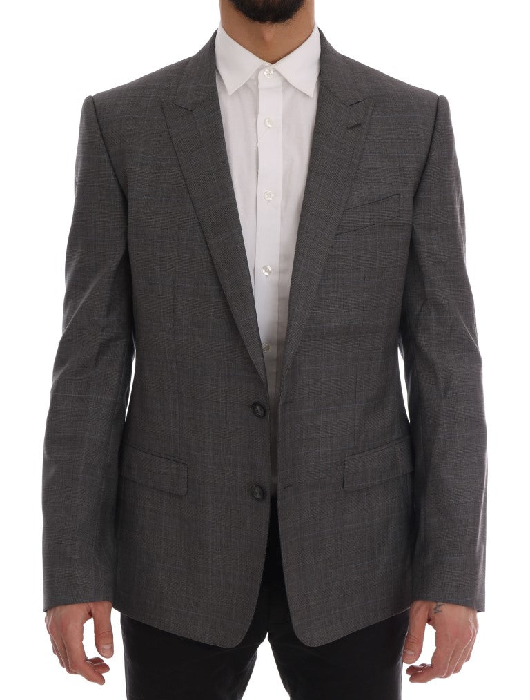 Dolce &amp; Gabbana Simple grey checked wool blazer