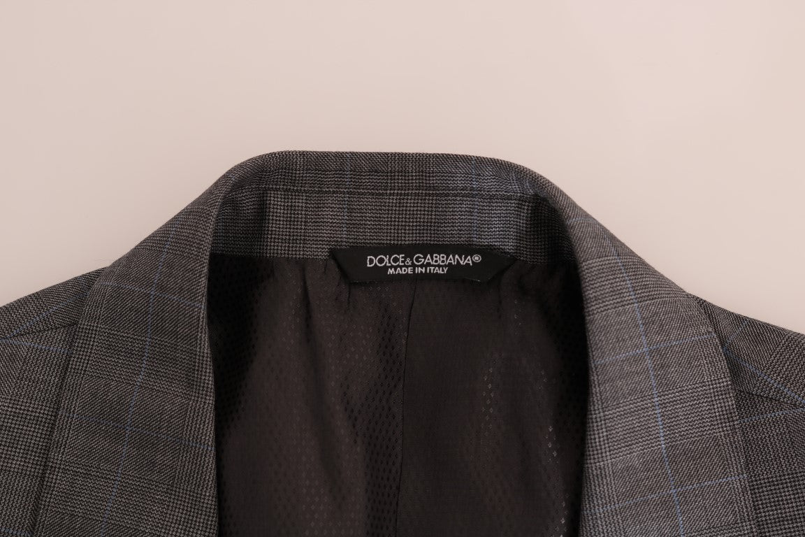 Dolce &amp; Gabbana Simple grey checked wool blazer