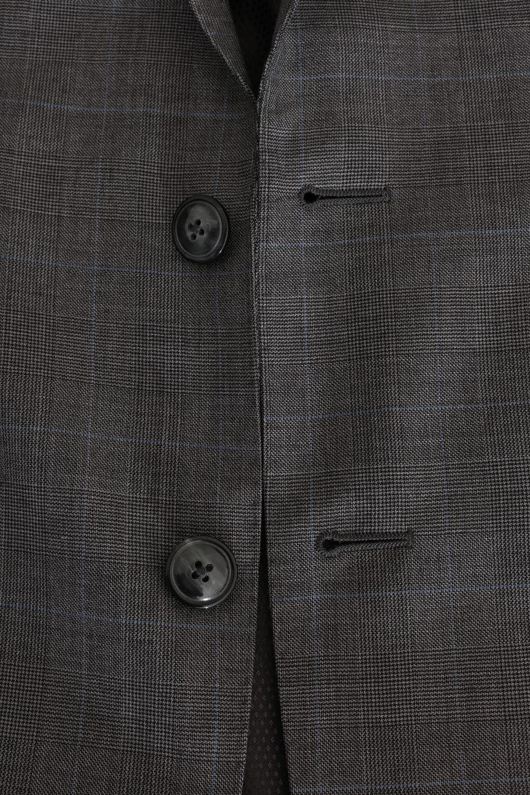 Dolce &amp; Gabbana Simple grey checked wool blazer