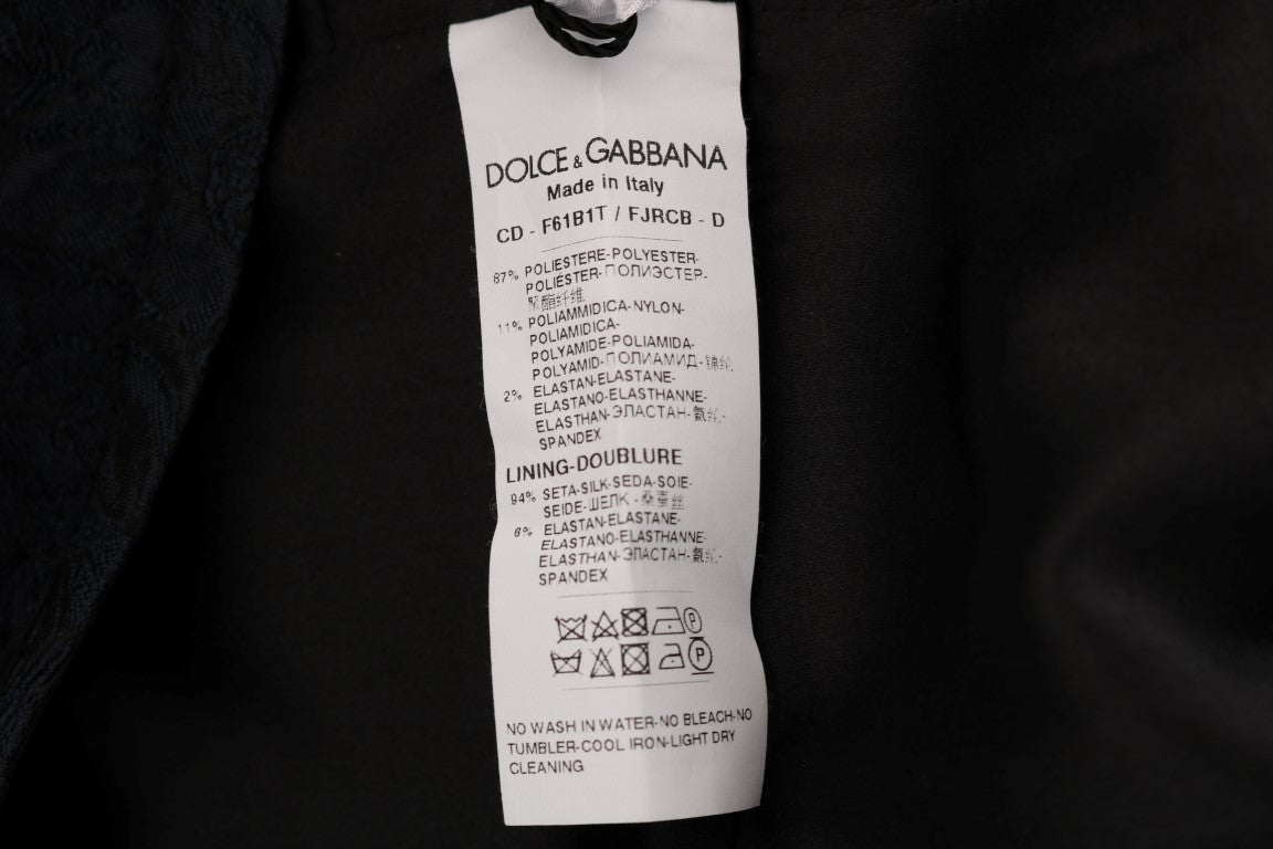 Dolce & Gabbana Florales Brokat-Mini-Schlagkleid