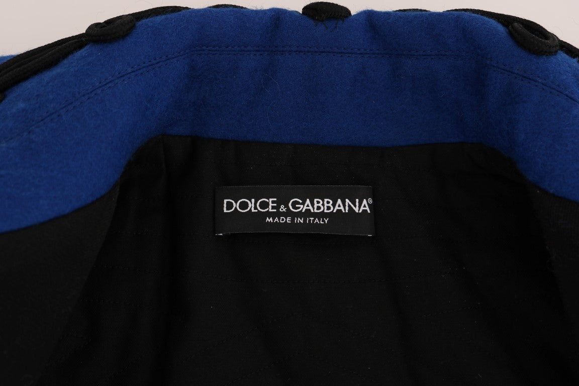 Dolce &amp; Gabbana Chic short trench coat jacket in black and blue