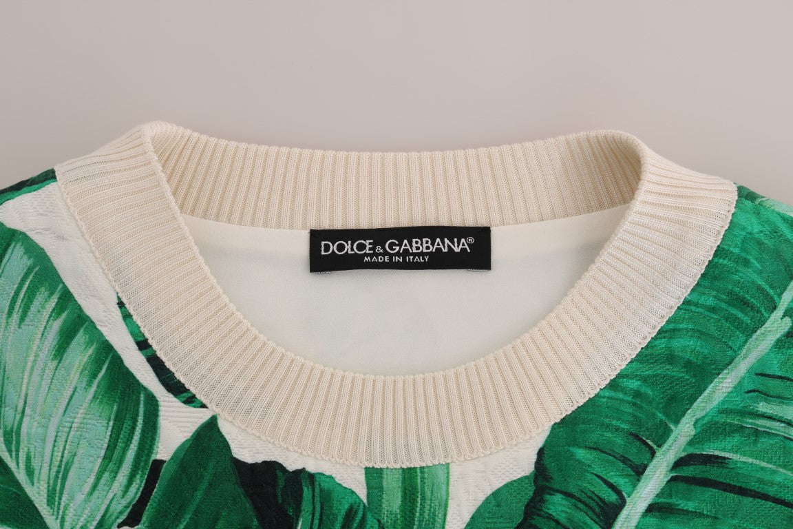 Dolce &amp; Gabbana Tropical Sequin Sweater - Lush Greenery Edition