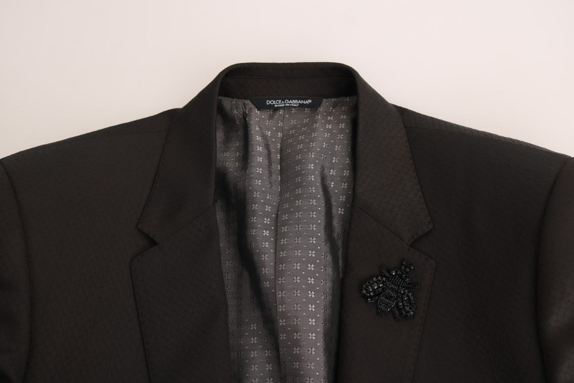 Dolce &amp; Gabbana Elegant Martini Suit in Brown Jacquard