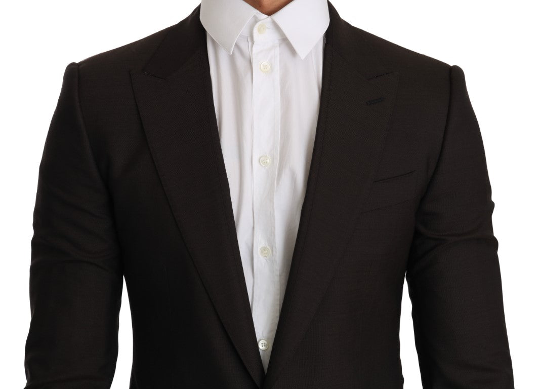 Dolce &amp; Gabbana Slim brown blazer jacket made of virgin wool