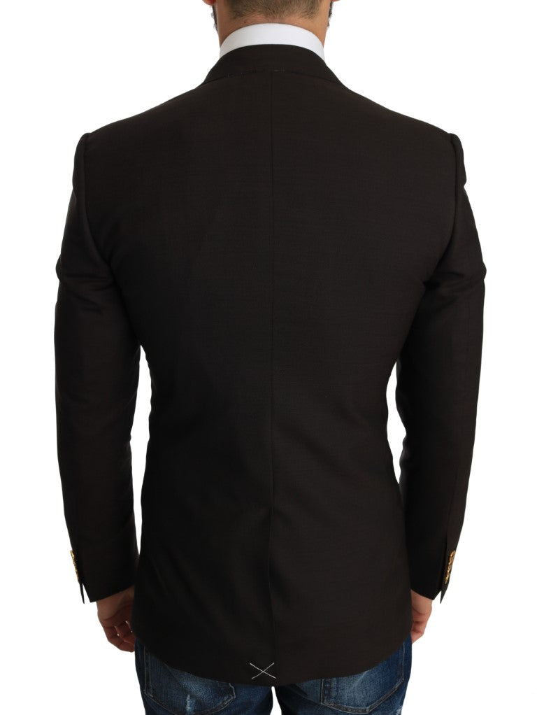 Dolce &amp; Gabbana Slim brown blazer jacket made of virgin wool