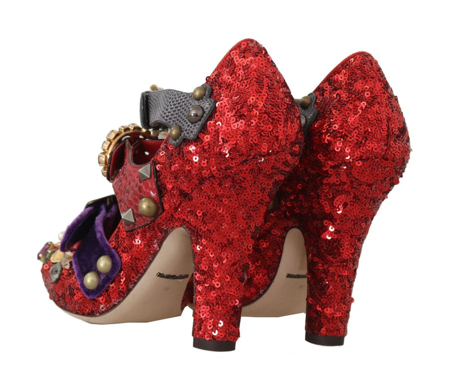 Dolce &amp; Gabbana Red Bellucci Alta Moda Embellished Pumps