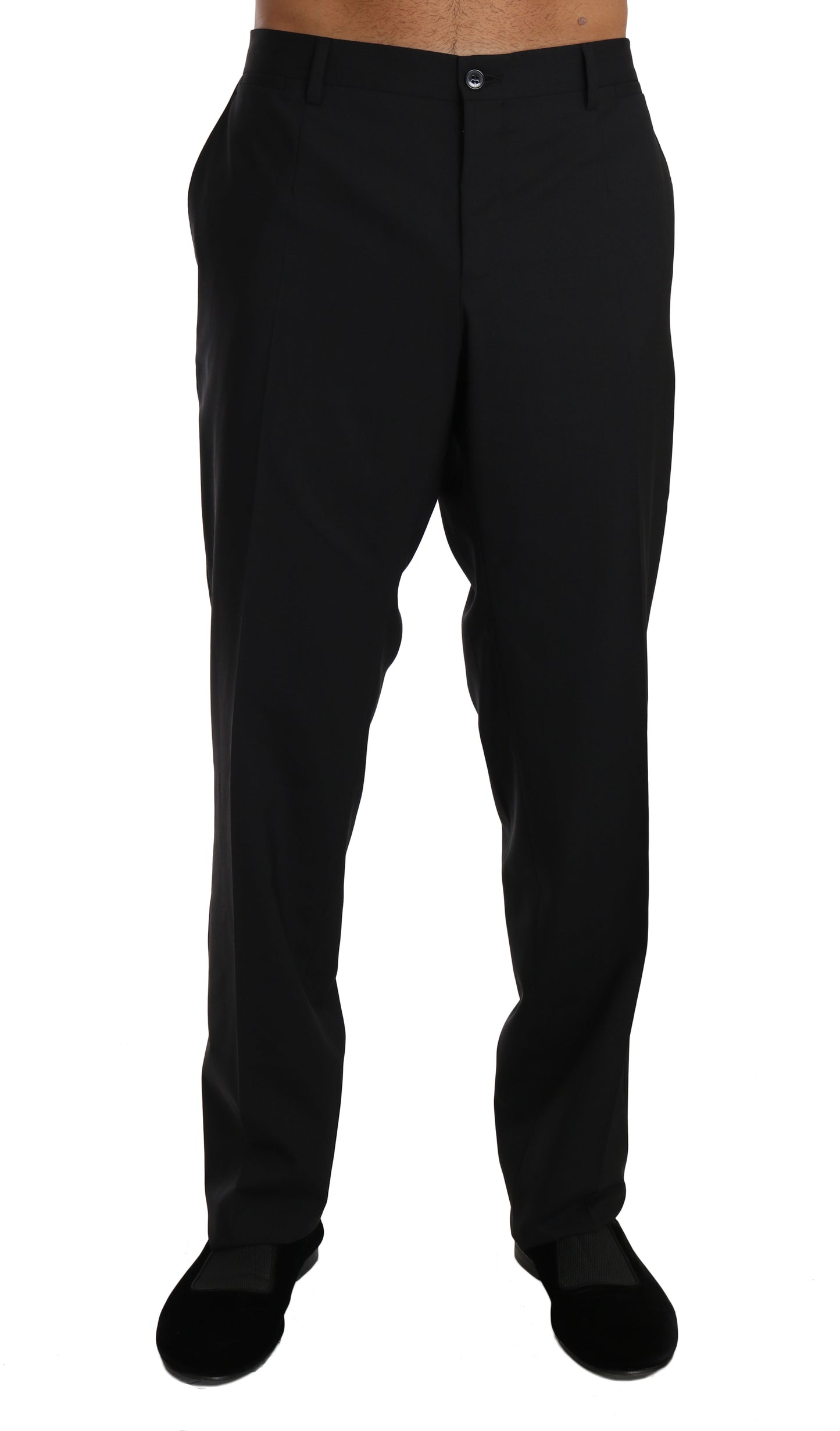 Dolce &amp; Gabbana Elegant Black Wool Dress Pants