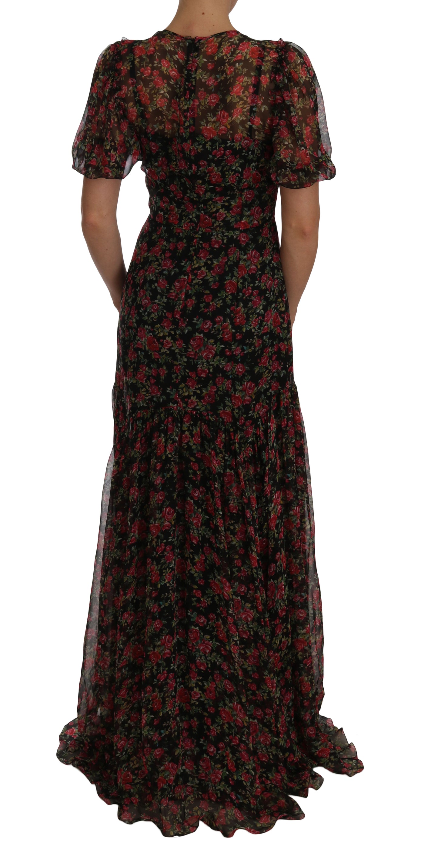 Dolce &amp; Gabbana Elegant floral A-line silk dress