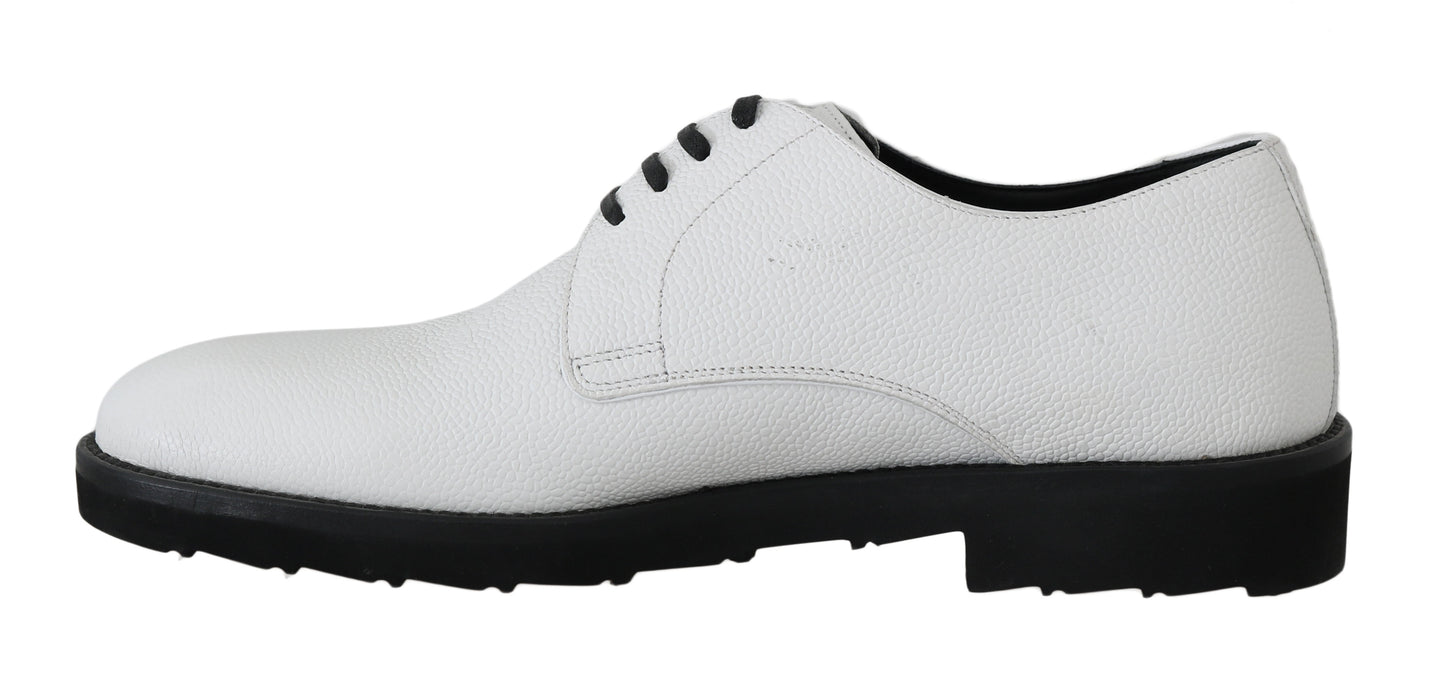 Dolce &amp; Gabbana Elegant White Formal Leather Shoes