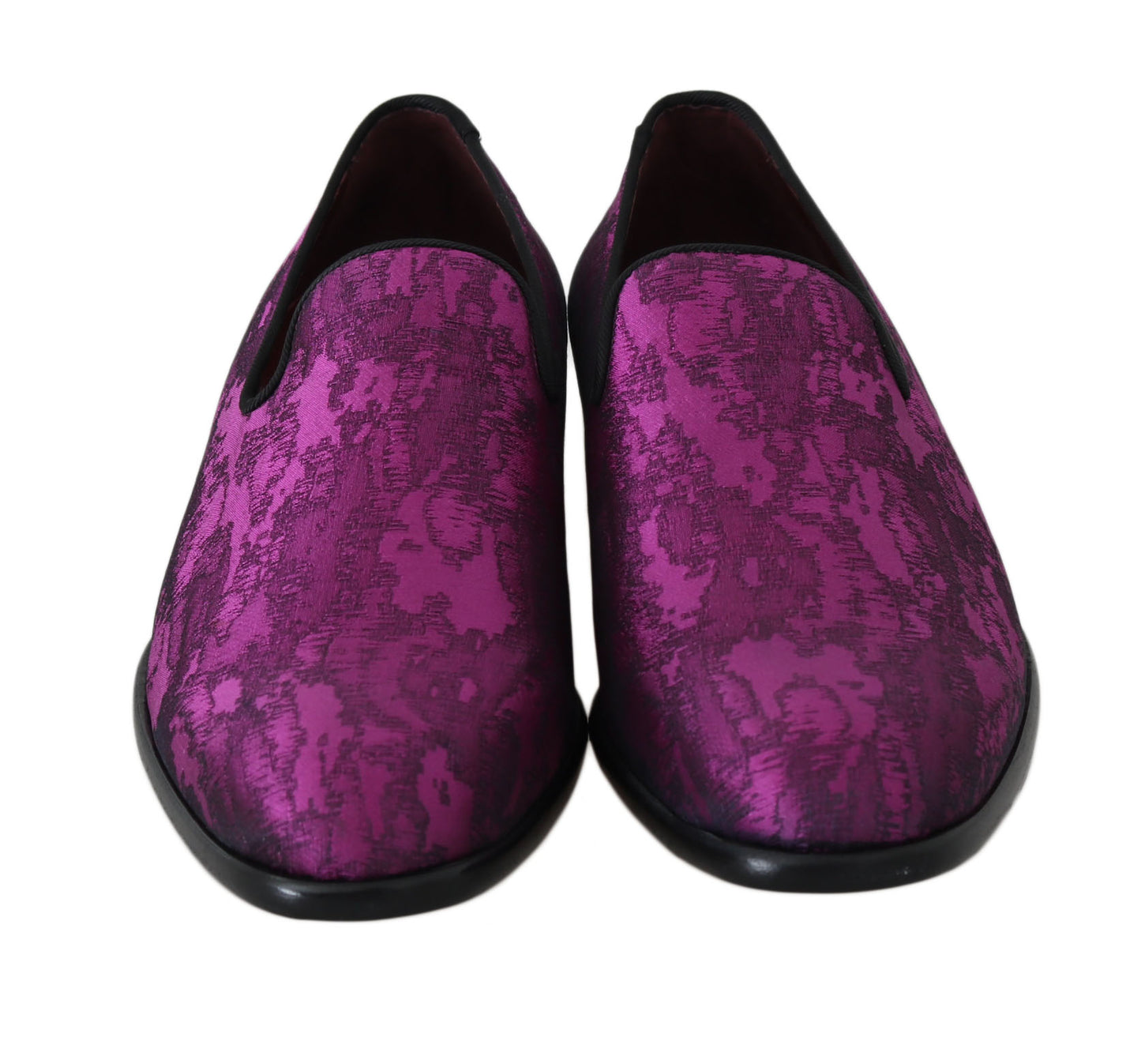 Dolce &amp; Gabbana Elegant Loafers in a Silk-Wool Blend in Purple