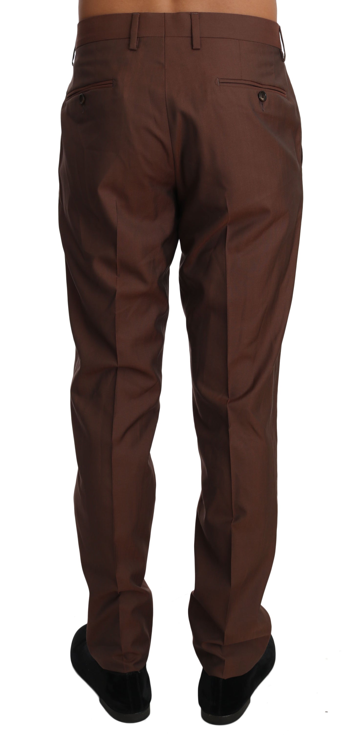 Dolce &amp; Gabbana Elegant brown formal trousers in wool and silk