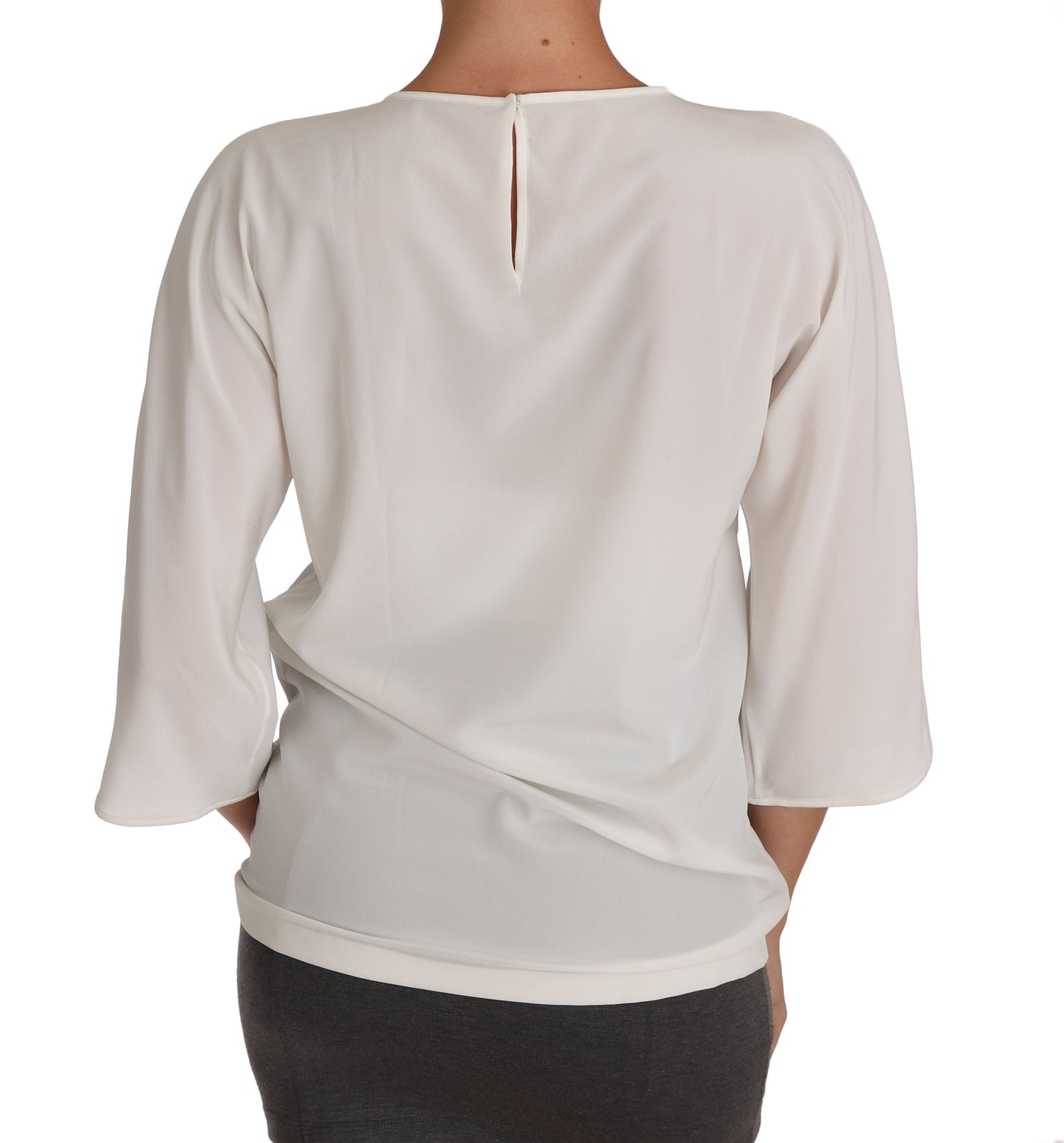 Dolce &amp; Gabbana Elegant round neck blouse in silk blend