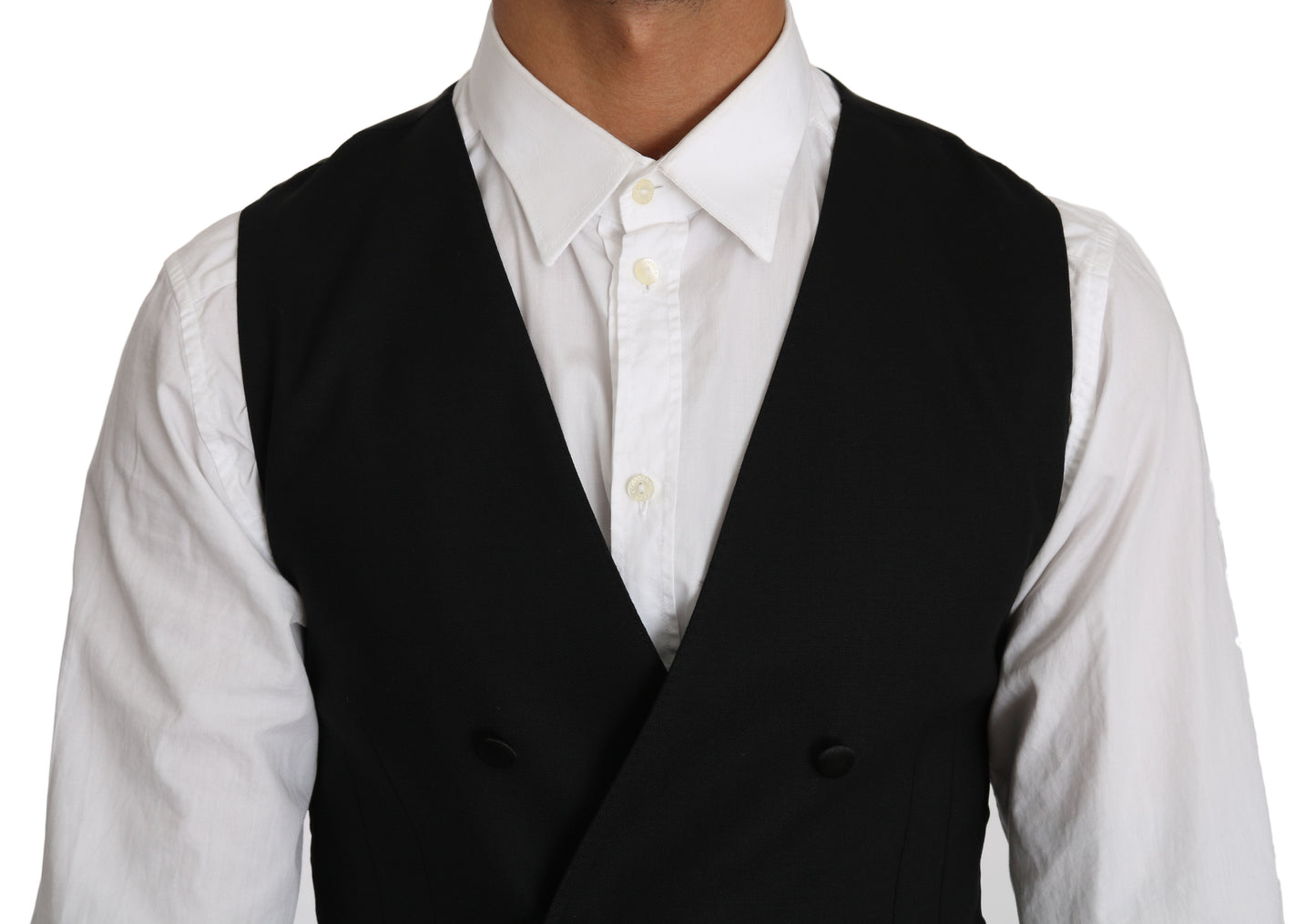 Dolce &amp; Gabbana Elegant double-breasted slim fit wool vest