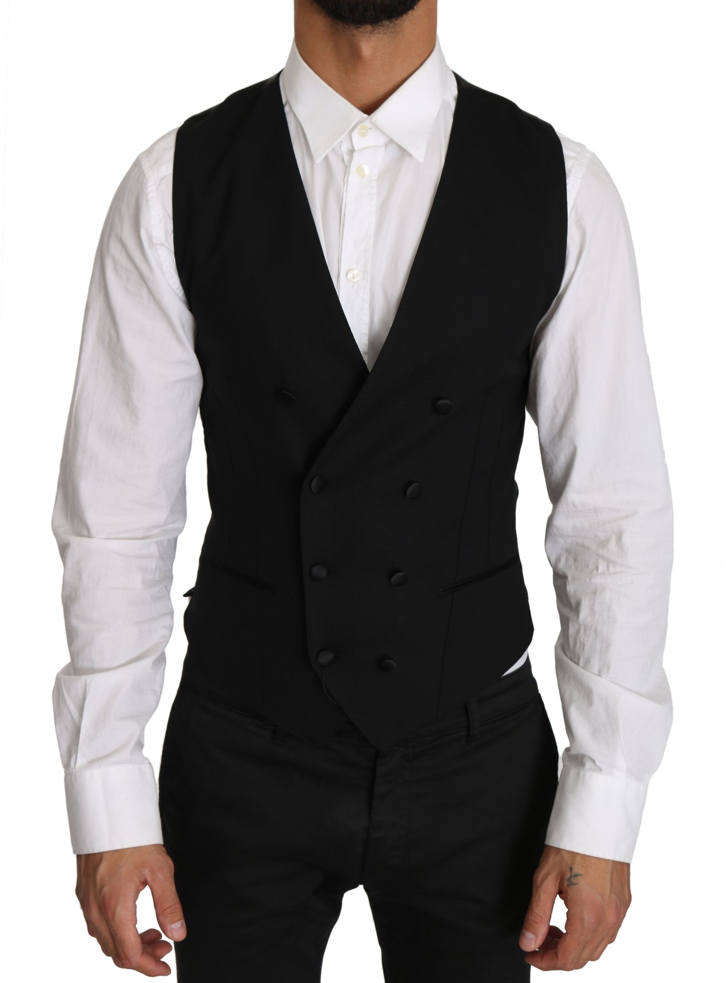 Dolce &amp; Gabbana Elegant double-breasted slim fit wool vest