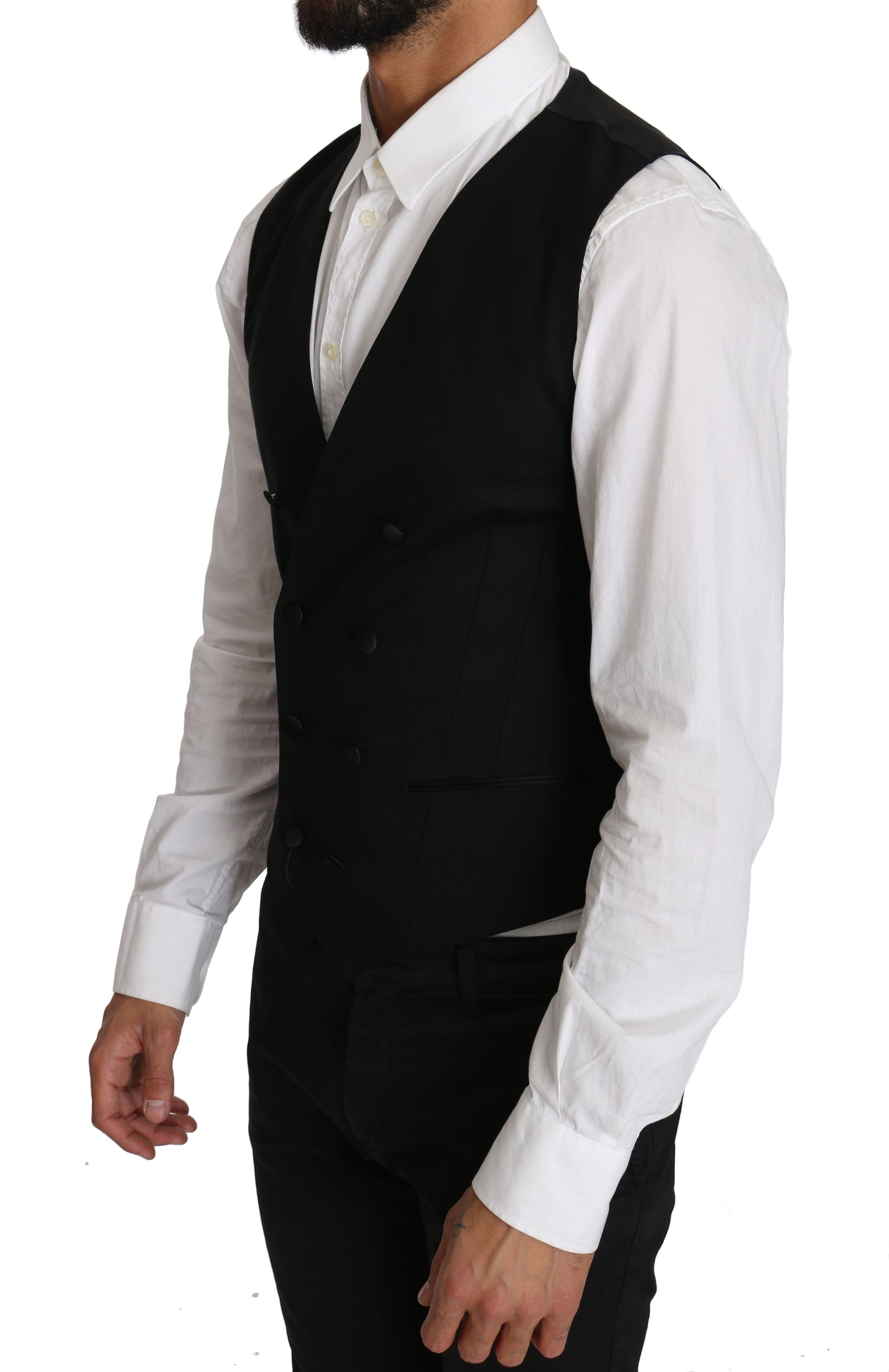 Dolce &amp; Gabbana Elegant double-breasted slim fit wool vest