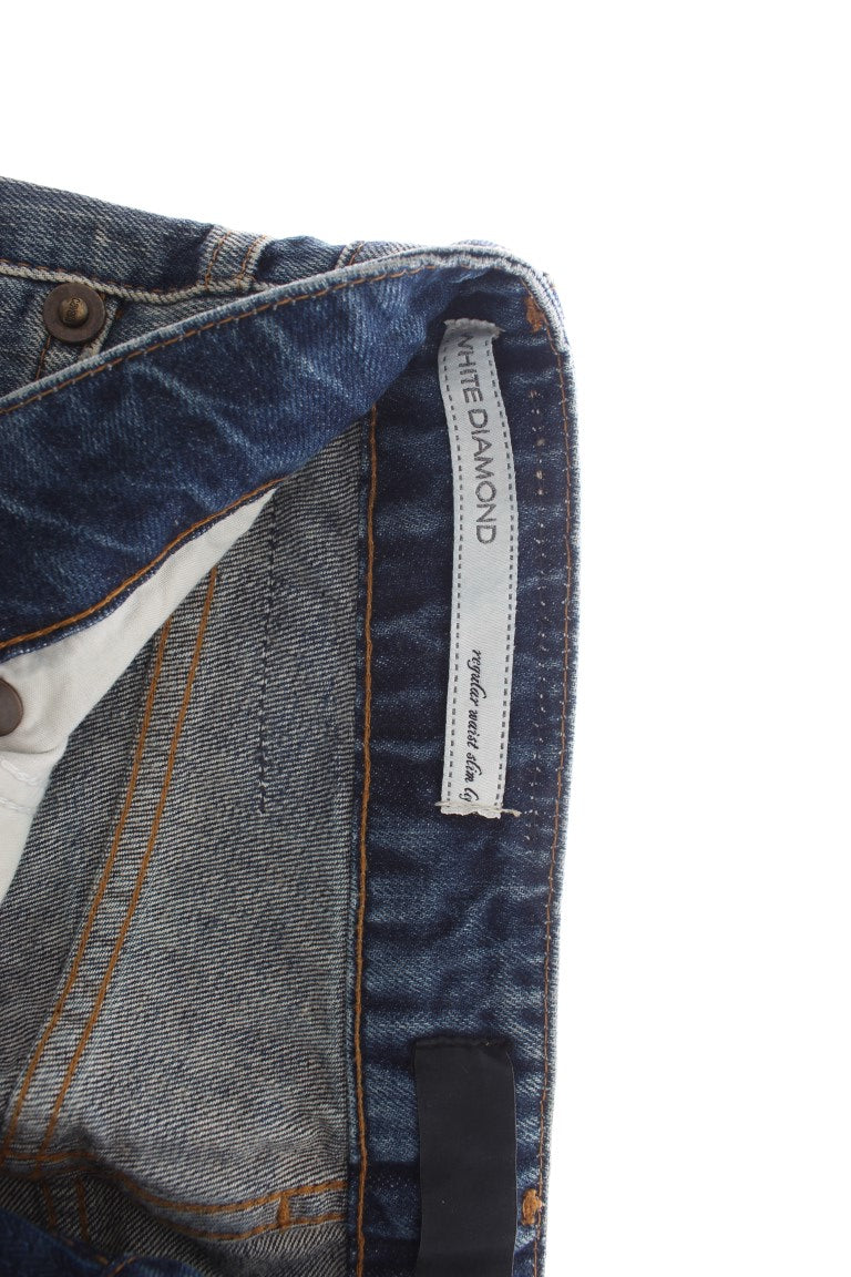 Cavalli Elegante Jeans in Schlaghosenform aus blauem Denim