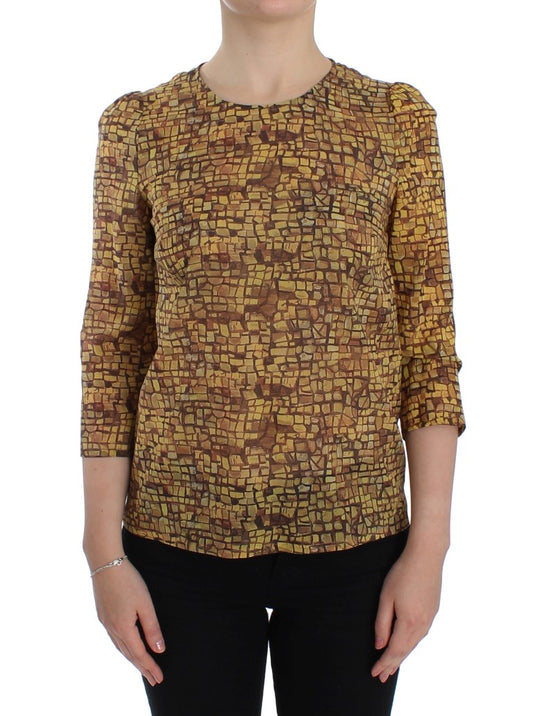 Dolce &amp; Gabbana silk blouse with Sicilian mosaic print