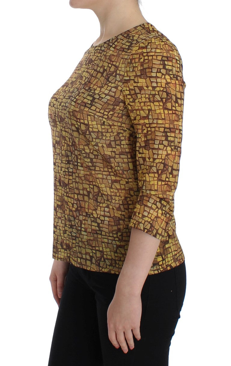 Dolce &amp; Gabbana silk blouse with Sicilian mosaic print