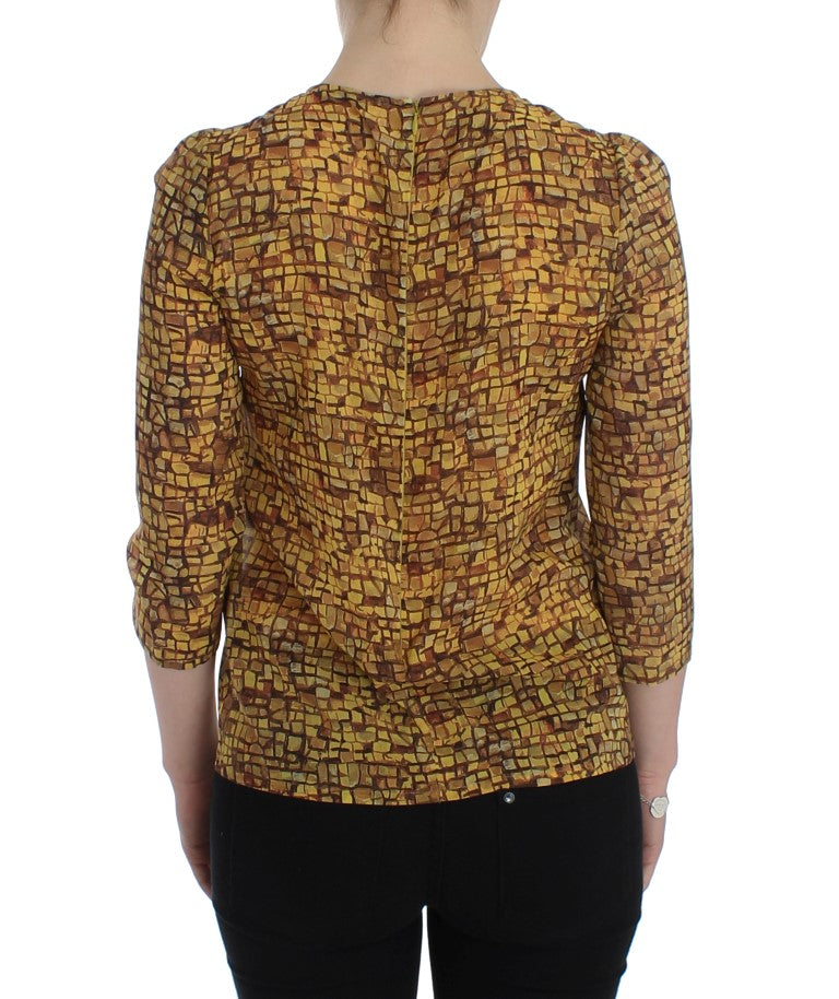 Dolce &amp; Gabbana silk blouse with Sicilian mosaic print