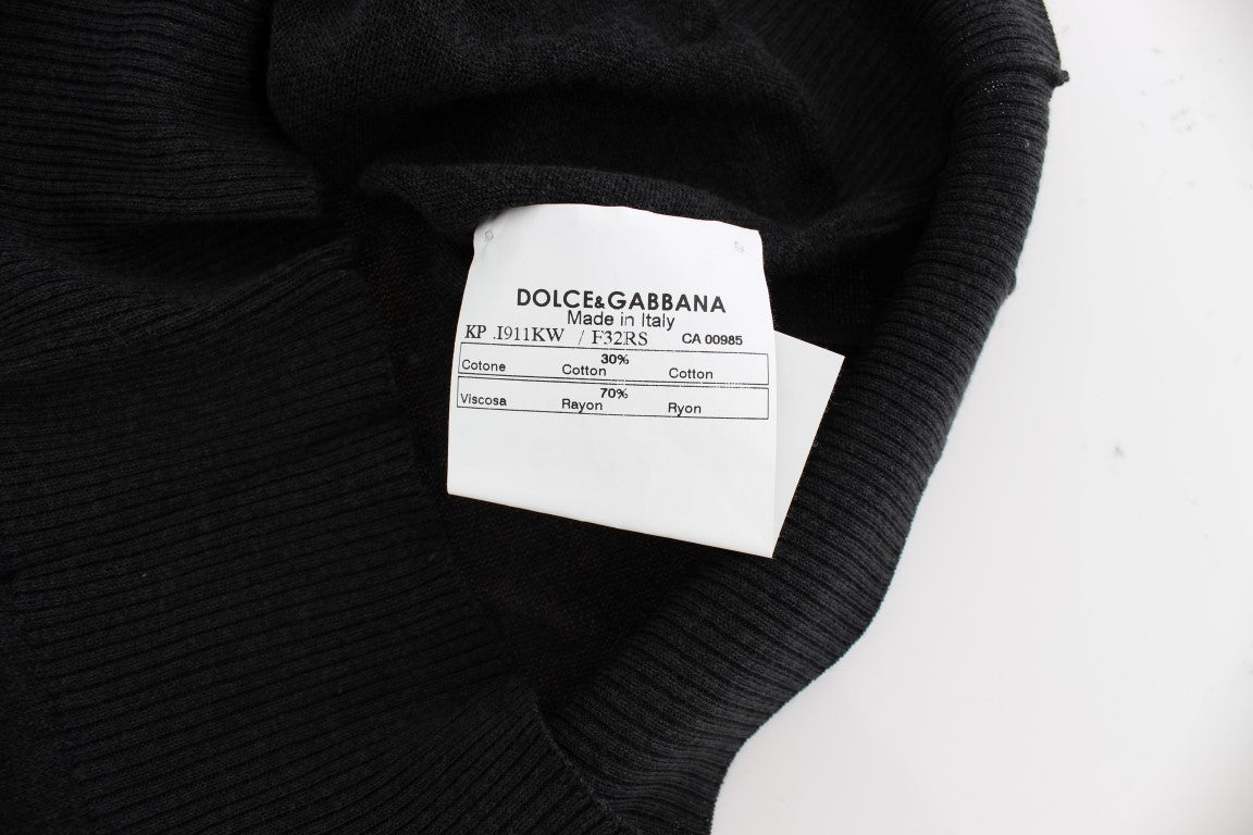 Dolce &amp; Gabbana Elegant black sleeveless sweater vest