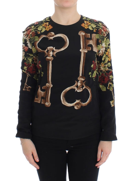 Dolce &amp; Gabbana Elegant silk blouse with medieval print