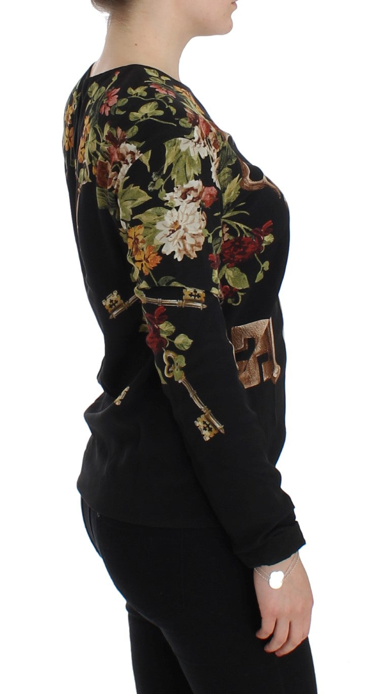 Dolce &amp; Gabbana Elegant silk blouse with medieval print