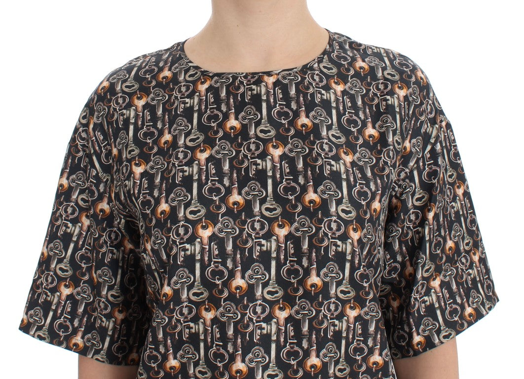 Dolce &amp; Gabbana Enchanted Sicily silk blouse with medieval key print