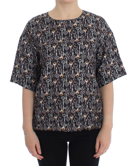 Dolce &amp; Gabbana Enchanted Sicily silk blouse with key print