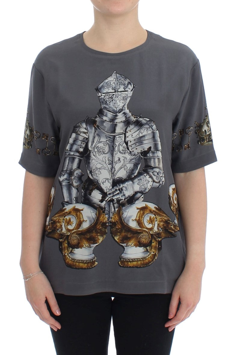 Dolce &amp; Gabbana Enchanted Sicily silk blouse with knight print