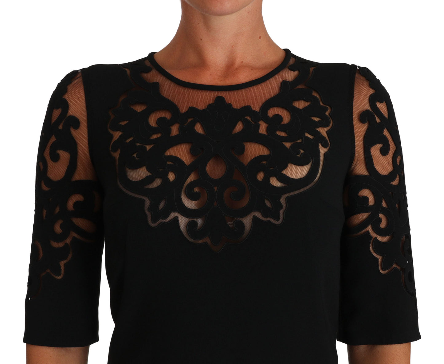 Dolce & Gabbana Elegantes Schwarzes Kleid mit Cut-Out-Detail