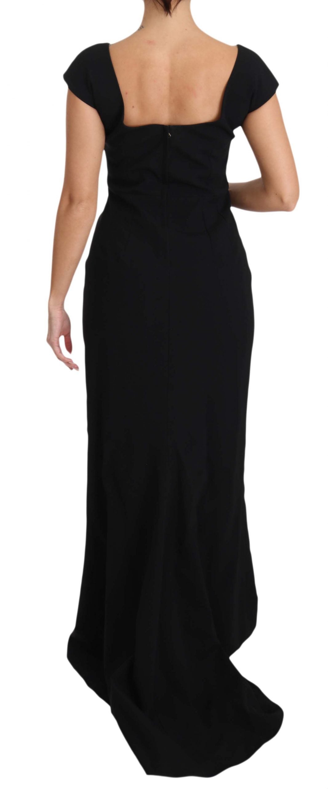 Dolce & Gabbana Elegantes Schwarzes Maxi-Etuikleid