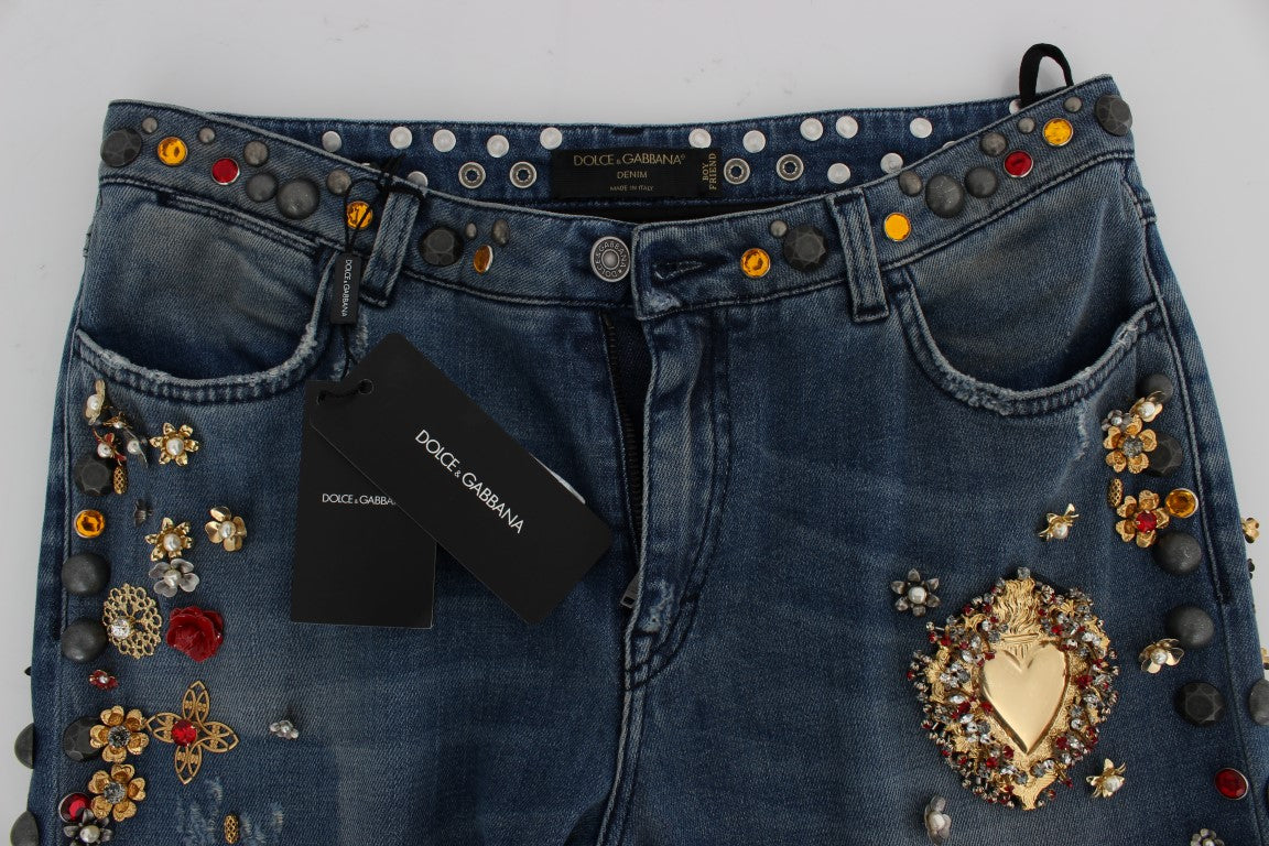 Dolce &amp; Gabbana Enchanted Sicily Embellished Boyfriend Jeans